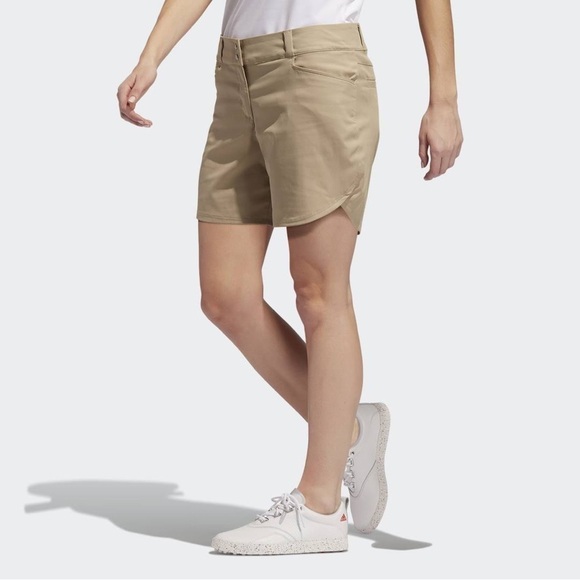 adidas New Size 10 Golf Sport Active‎ Womens Essential Shorts in Raw Gold Color - Picture 3 of 8